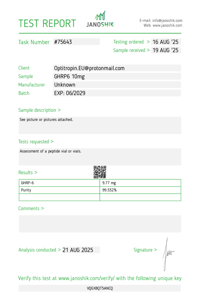 GHRP-6 | 5 mg (Novo) - Anabolen Direct