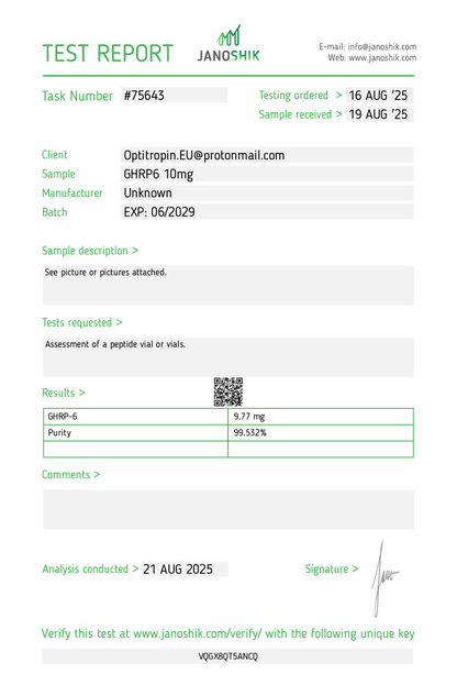 GHRP-6 | 5 mg (Novo) - Anabolen Direct
